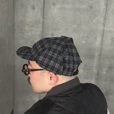 EAR FLAP CAP “WOOL” BLACK CHECK