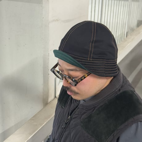 BALL SHORTER HAT “COTTON TWILL BLACK” ORANGE ST