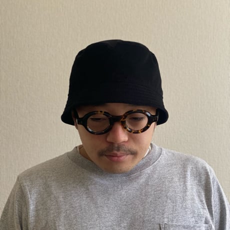 BUCKET SHORTER HAT　"THIN CORDUROY"    BLACK