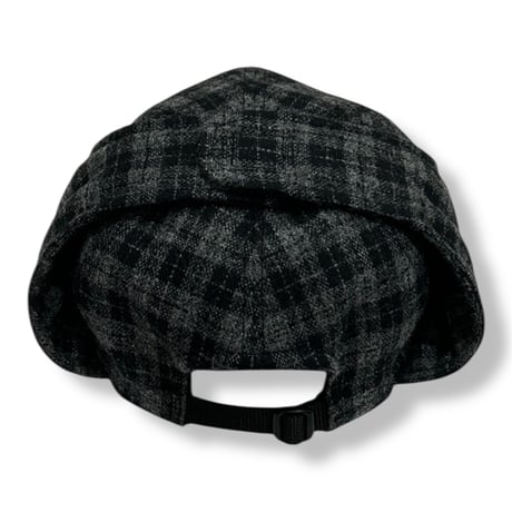 EAR FLAP CAP “WOOL” BLACK CHECK