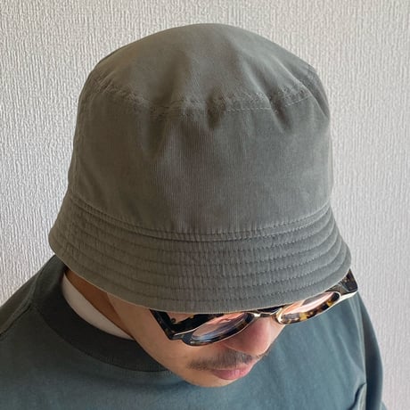 BUCKET SHORTER HAT　"THIN CORDUROY"  GRAY