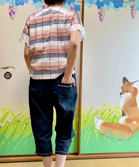 着物リメイクパターン：基本のゴムパンツ（作り方付き）