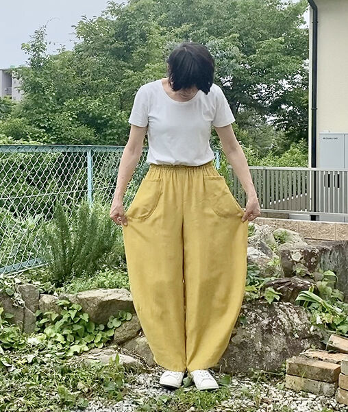 着物リメイクパターン：カーブパンツ（作り方付き） | アトリエMugi