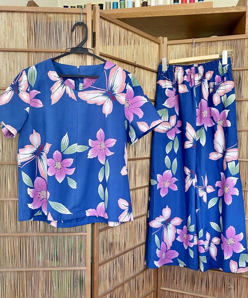 着物リメイクパターン：ワイドパンツ（作り方付き） | アトリエMugi