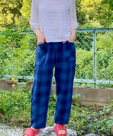 着物リメイクパターン：基本のゴムパンツ（作り方付き）