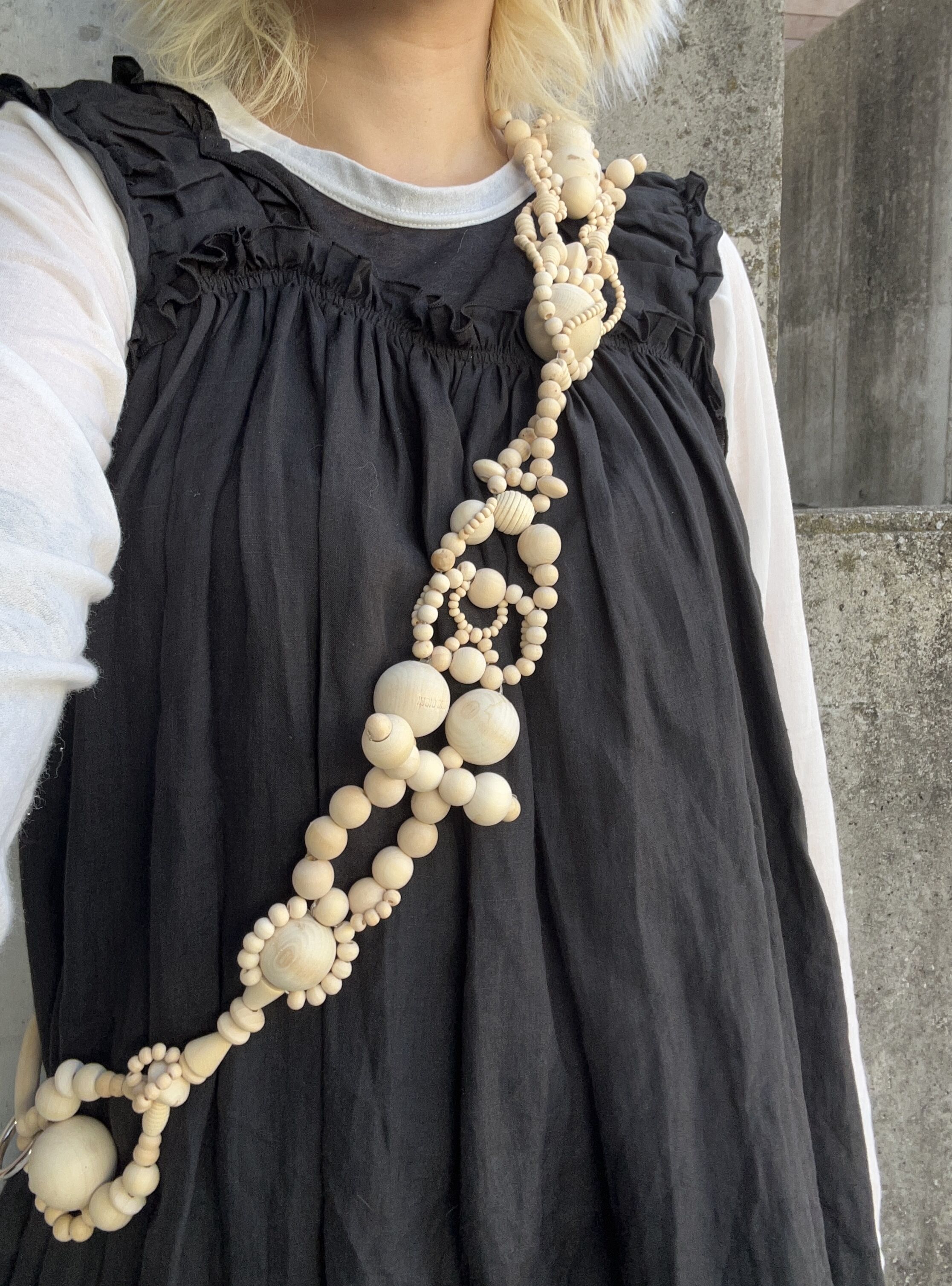 新品未開封satoko oishi ウッドビーズ　スマホストラップ　ネックレス original