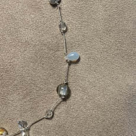 gem necklace (⚪️silver×◯clear)