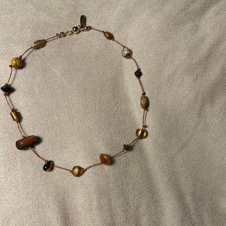 gem necklace  (🟡gold×🟤brown)