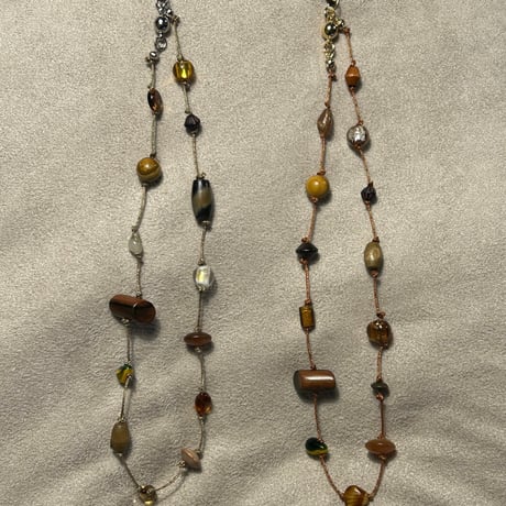 gem necklace  (🟡gold×🟤brown)