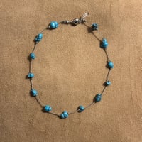 🔵gem necklace (turquoise) 金具シルバーカラー