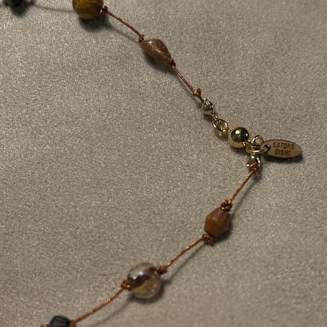 gem necklace  (🟡gold×🟤brown)