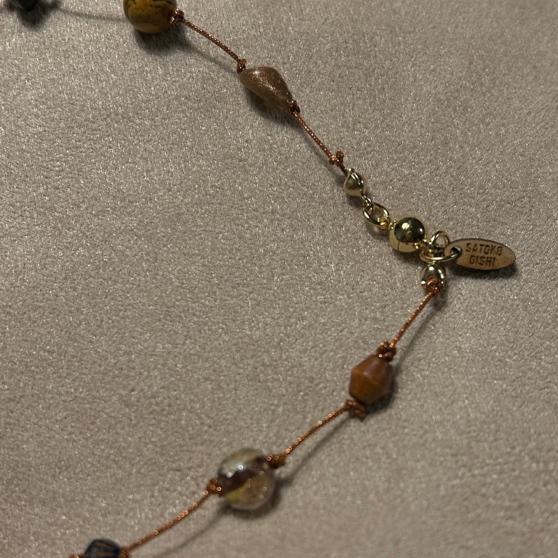 gem necklace (?gold×?brown) | SATOKO OISHI