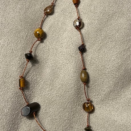 gem necklace  (🟡gold×🟤brown)