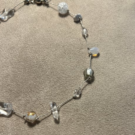 gem necklace (⚪️silver×◯clear)