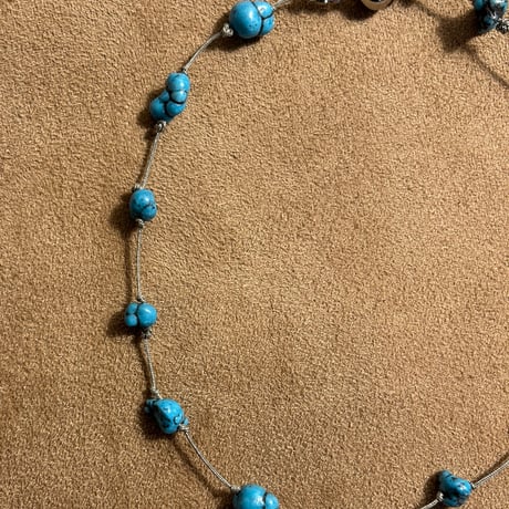 🔵gem necklace (turquoise) 金具シルバーカラー