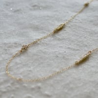 銀糸ステーションロングネックレス5P／70cm