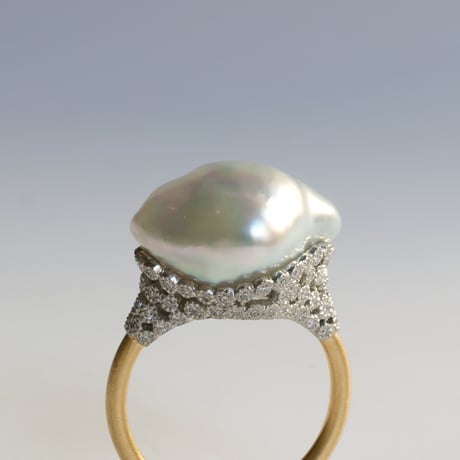 south sea pearl diamond ring