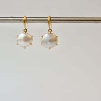freshwater coin pearl hook earrings