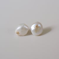 Petal pearl dia stud earrings S