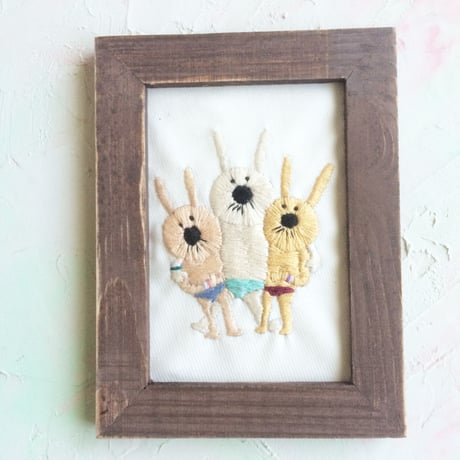 裸３兄弟☆（刺繍作品）