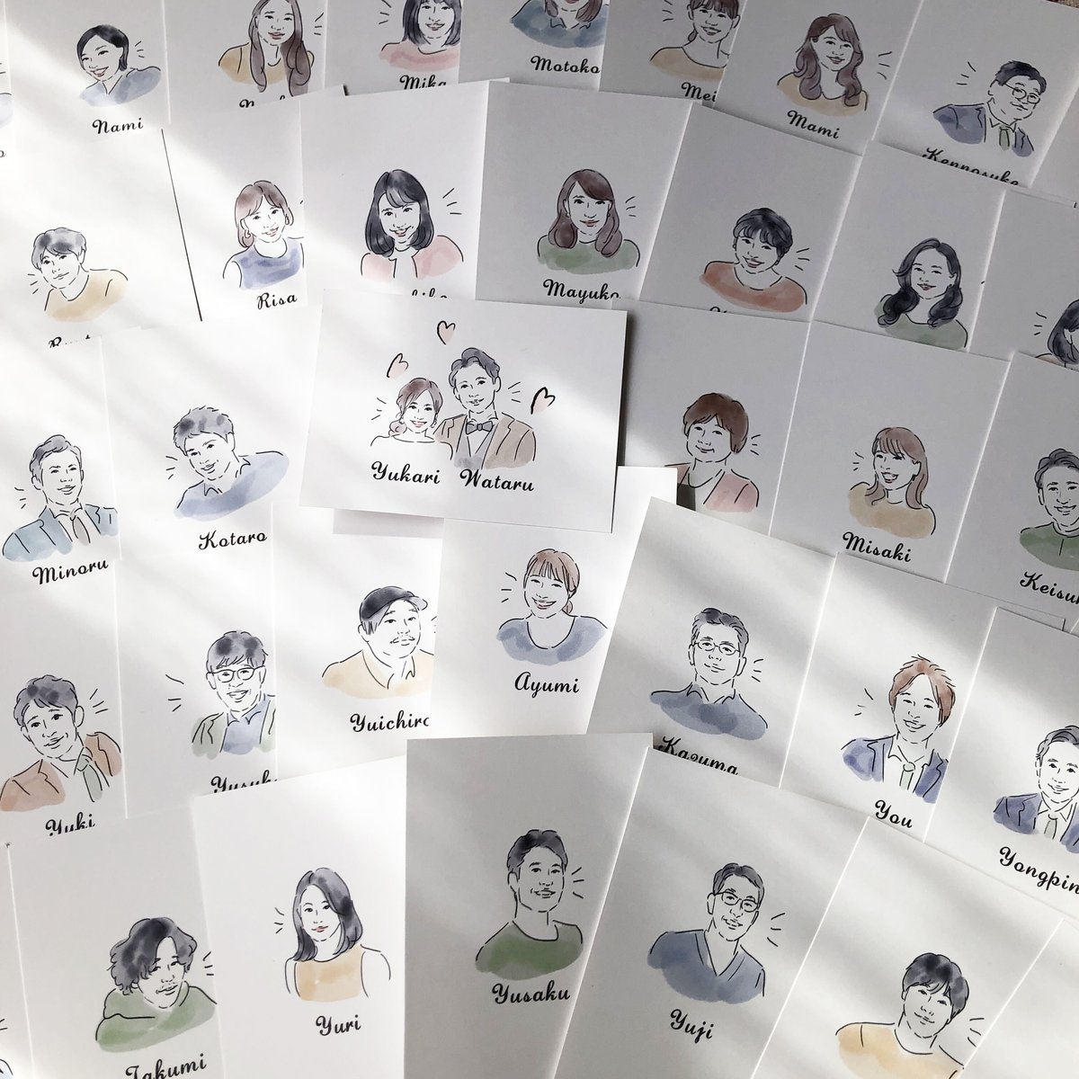 似顔絵オーダー　A3 10名様　金婚式　DHatch 07521723cbcc590d83ea6740a0b4ef