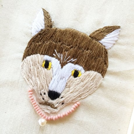 刺繍わんこの肖像画　『さといも』