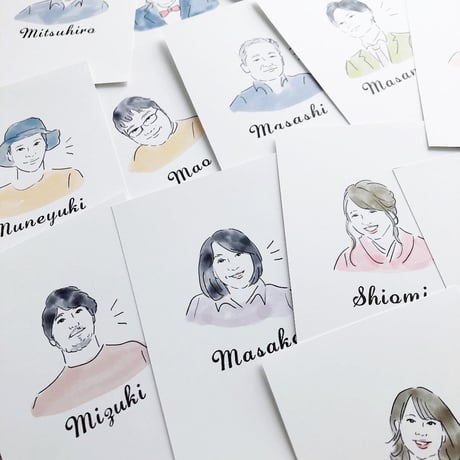 似顔絵席札♡ or エスコートカード♡（１名単位）※必ず１０名単位とセットでご購入ください