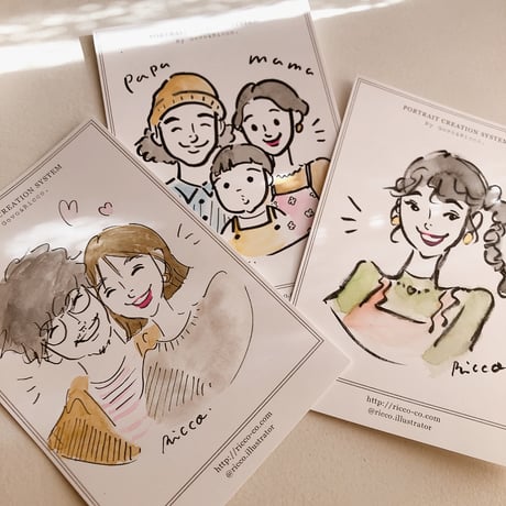 ３種タッチの似顔絵オーダー