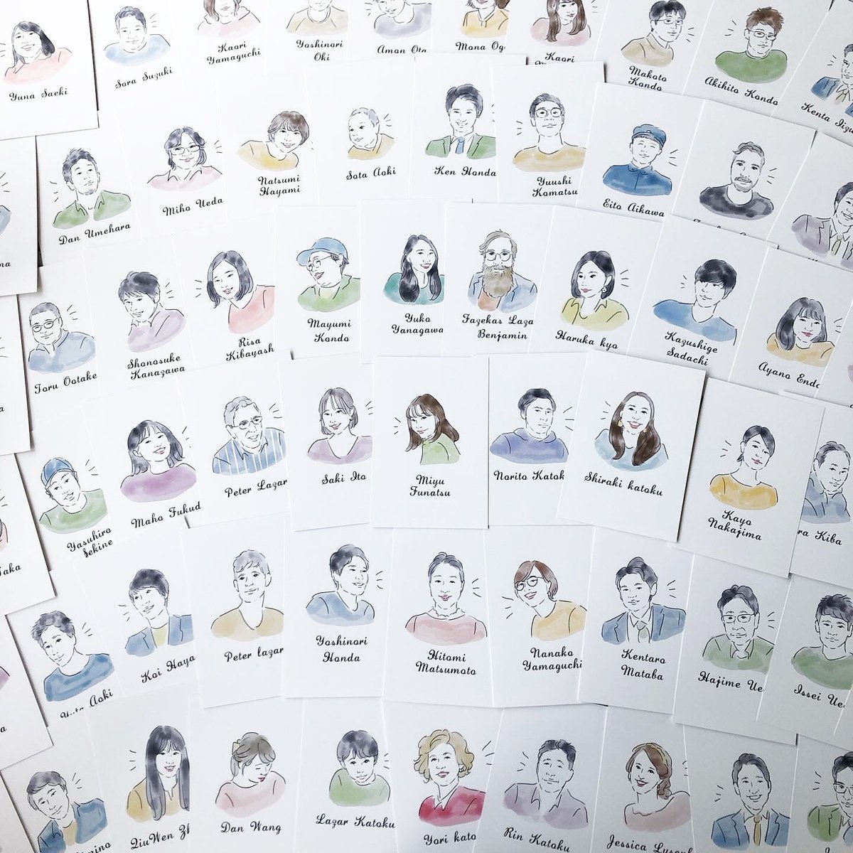 似顔絵席札♡ or エスコートカード♡ （10名様分） | Ricco.Shop