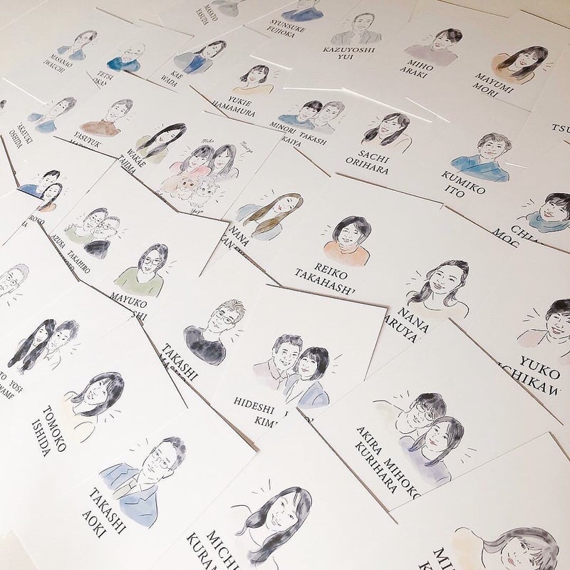 似顔絵席札♡ or エスコートカード♡ （10名様分） | Ricco.Shop