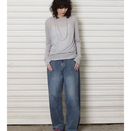 YENN イエン SIDE PLEATED DENIM PANTS/34size Y242-31045-2
