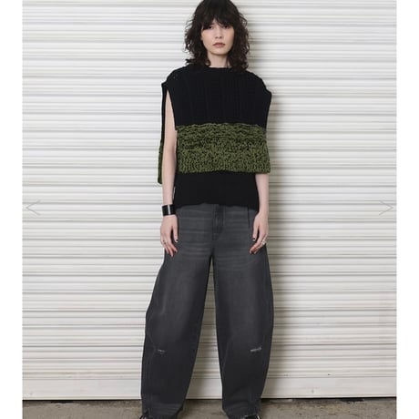YENN イエン CURVED SEAM DENIM PANTS/GRAY Y243-31082