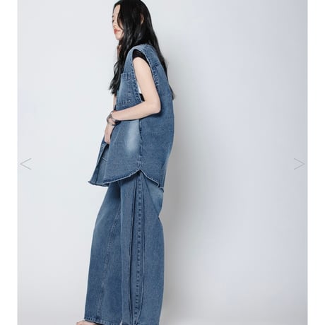 YENN イエン SIDE PLEATED DENIM PANTS Y242-31045