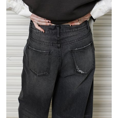 YENN イエン CURVED SEAM DENIM PANTS/GRAY Y243-31082