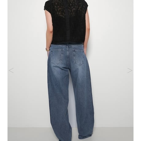 YENN イエン SIDE PLEATED DENIM PANTS Y242-31045
