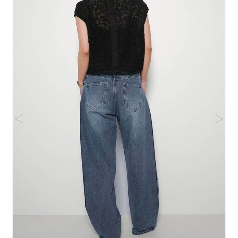 YENN イエン SIDE PLEATED DENIM PANTS Y242-31045 |