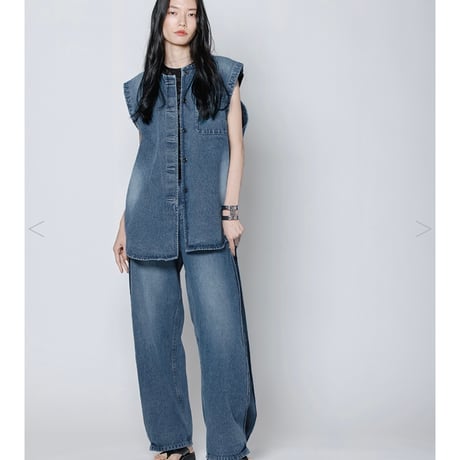 YENN イエン SIDE PLEATED DENIM PANTS Y242-31045