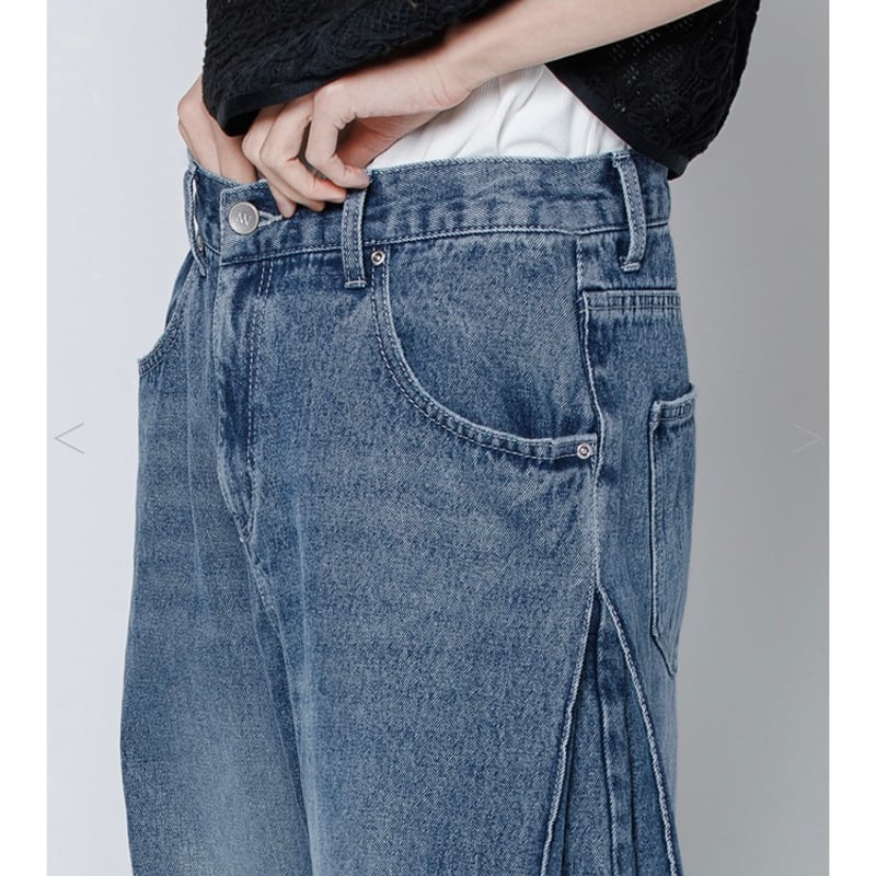 YENN イエン SIDE PLEATED DENIM PANTS Y242-31045 | YENN イエン SIDE PLEATED DENIM PANTS Y242-31045 |