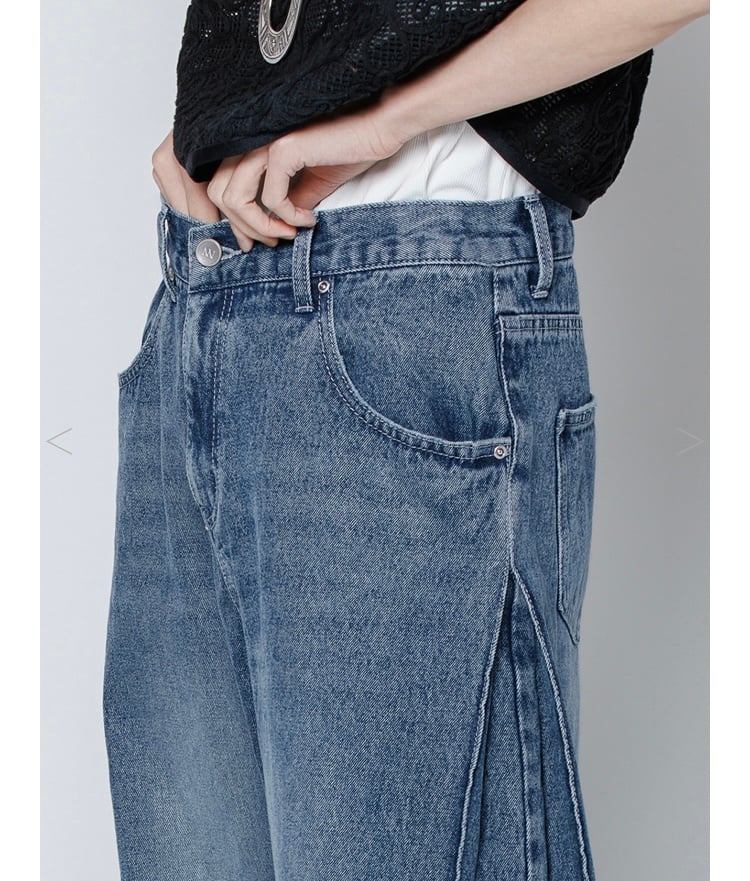 YENN イエン SIDE PLEATED DENIM PANTS Y242-31045 | YENN イエン SIDE PLEATED DENIM PANTS Y242-31045 |