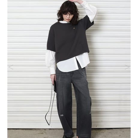 YENN イエン CURVED SEAM DENIM PANTS/GRAY Y243-31082