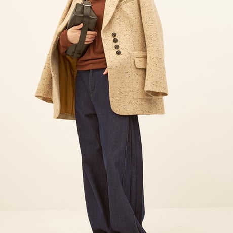 【2024 AUTUMN/WINTER COLLECTION】YENN SIDE PLEATED DENIM Y244-31112