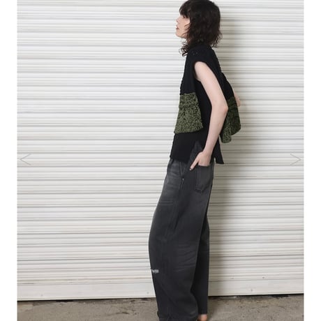 YENN イエン CURVED SEAM DENIM PANTS/GRAY Y243-31082