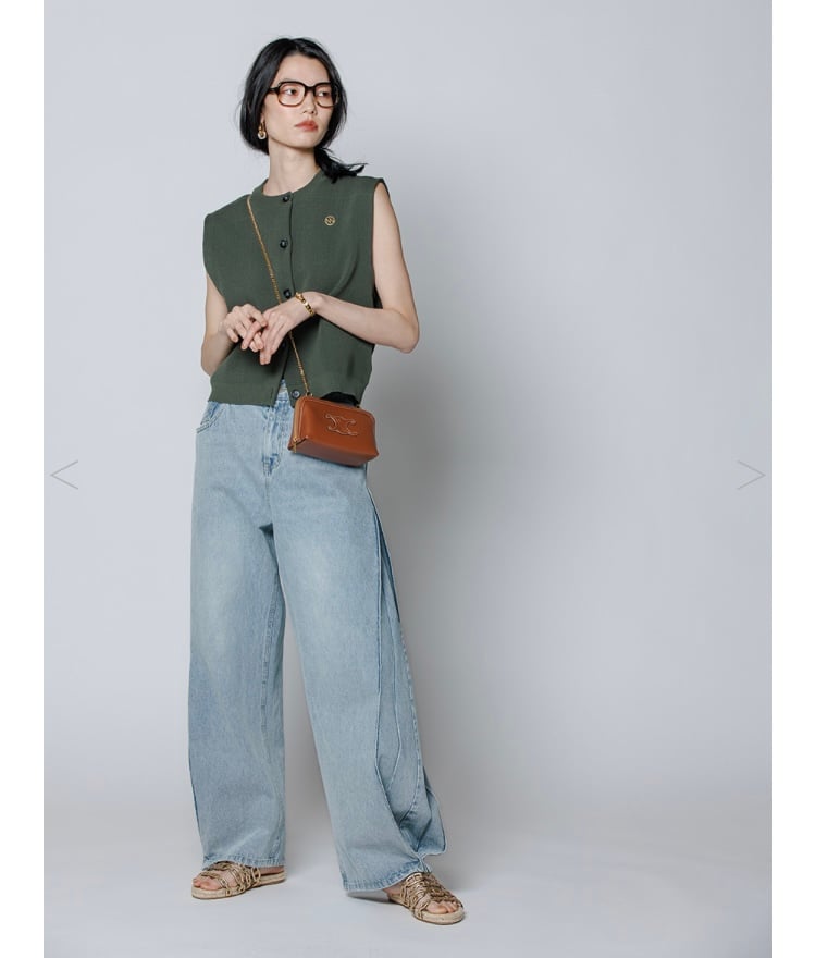 YENN イエン SIDE PLEATED DENIM PANTS Y242-31045 | YENN イエン SIDE PLEATED DENIM PANTS Y242-31045 |