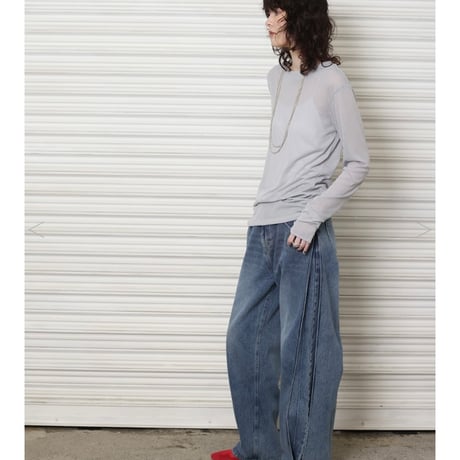 YENN イエン SIDE PLEATED DENIM PANTS/34size Y242-31045-2