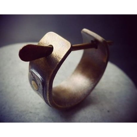 ☆刻印無料☆プレートシルバー＆真鍮かんざしピアス