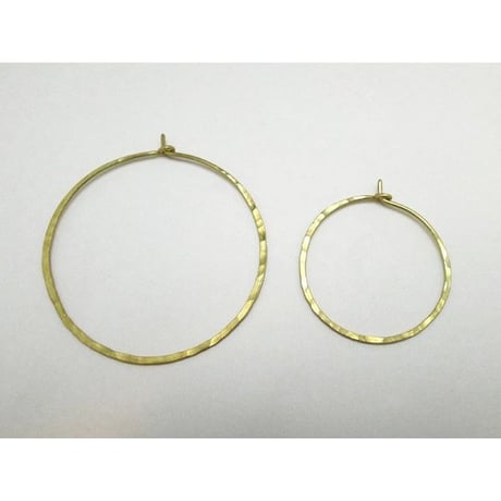 真鍮製 ビックフープピアス 小さいサイズ 直径約37ｍｍ