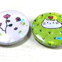 あすか：缶バッジ❶「ねこ セット」【２個セット｜特典付】《6/26＠キャスラボ》