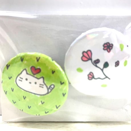 あすか：缶バッジ❶「ねこ セット」【２個セット｜特典付】《6/26＠キャスラボ》
