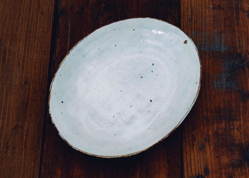 粉引楕円皿 | 喜世楽窯