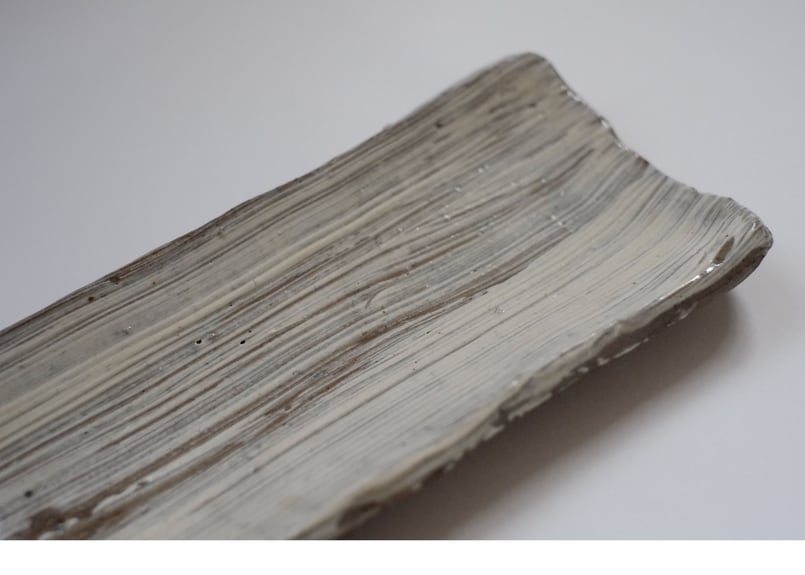 刷毛目長角皿 | 喜世楽窯